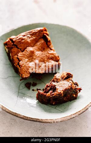 Torta al cioccolato Brownie o dessert primo piano Foto Stock