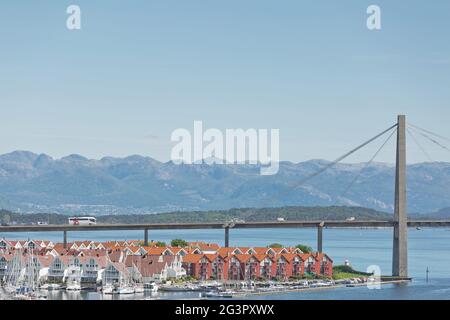 Vista aerea di Stavanger in Norvegia. Una delle città più belle della Scandinavia Foto Stock