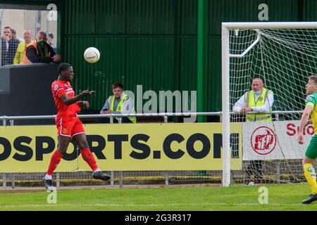 Caernarfon, Galles 29 maggio 2021. JD Cymru Premier UEFA Europa Conference League play-off finale tra Caernarfon Town e Newtown AFC. Foto Stock