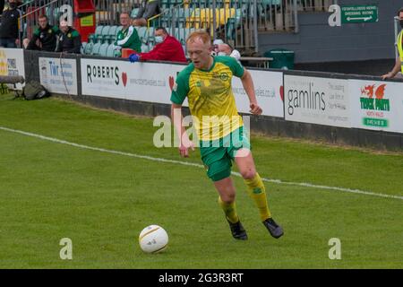 Caernarfon, Galles 29 maggio 2021. JD Cymru Premier UEFA Europa Conference League play-off finale tra Caernarfon Town e Newtown AFC. Foto Stock