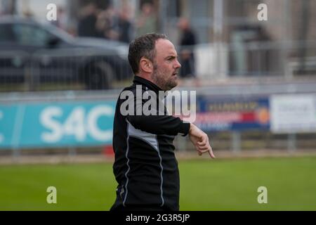 Caernarfon, Galles 29 maggio 2021. JD Cymru Premier UEFA Europa Conference League play-off finale tra Caernarfon Town e Newtown AFC. Foto Stock