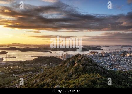 Yudalsan montagna tramonto Foto Stock