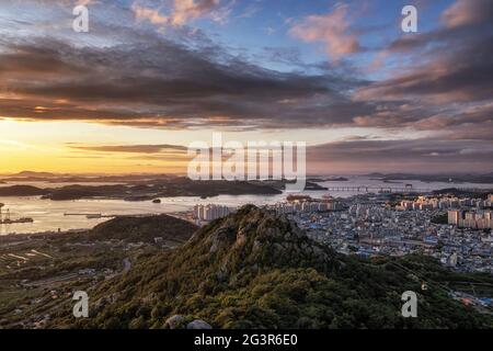 Yudalsan montagna tramonto Foto Stock