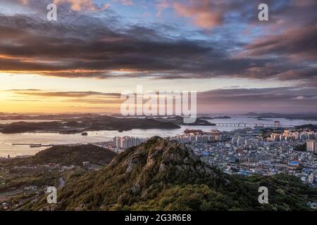 Yudalsan montagna tramonto Foto Stock