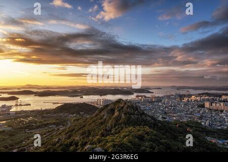 Yudalsan montagna tramonto Foto Stock