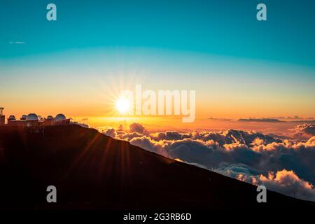 Haleakala Tramonto Foto Stock