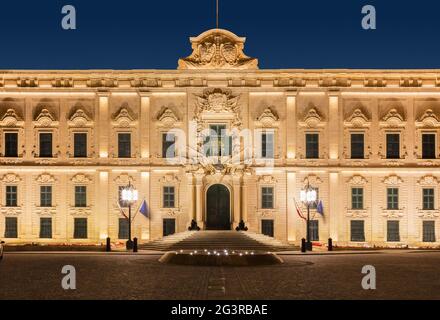 Malta Valletta Government Building, Auberge de Castille, Poltics, Leadership, Primeminister Foto Stock