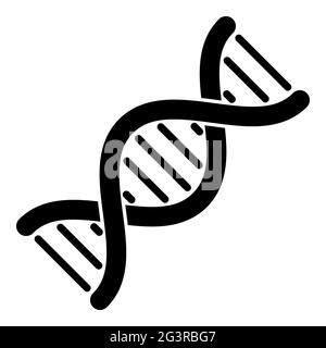 dna semplice, icona vettoriale genetica isolata su sfondo bianco Illustrazione Vettoriale
