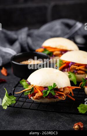 gua bao taiwanese, hamburger asiatico Foto Stock