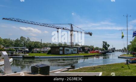 Saul Junction sui canali Gloucester, Sharpness e Stroudwater in Gloucestershire, Inghilterra, Regno Unito Foto Stock