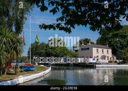 Saul Junction sui canali Gloucester, Sharpness e Stroudwater in Gloucestershire, Inghilterra, Regno Unito Foto Stock