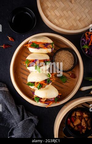 gua bao taiwanese, hamburger asiatico Foto Stock