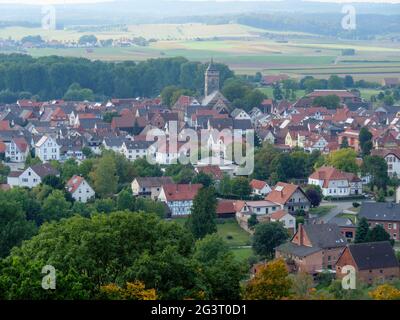 Villaggio nel Waldecker Land in Assia Foto Stock