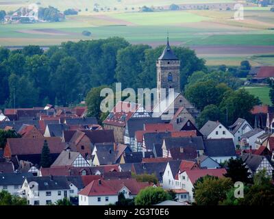 Villaggio nel Waldecker Land in Assia Foto Stock