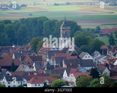 Villaggio nel Waldecker Land in Assia Foto Stock