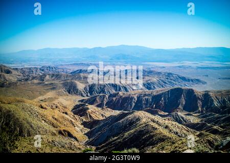 Vista panoramica di Ryan Mountain a Joshua Tree National Park, California Foto Stock