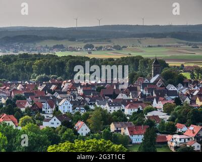 Villaggio nel Waldecker Land in Assia Foto Stock