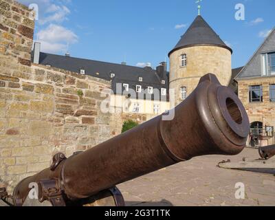 Villaggio nel Waldecker Land in Assia Foto Stock