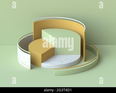 Riassunto mock up grafico Podiums torta 3D Foto Stock