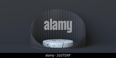 Astratto sfondo bianco marmo palco 3D Foto Stock