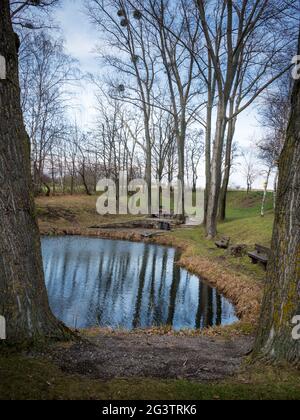 Luogo di riposo all'Ochsenbrunnen vicino Jois in Burgenland Foto Stock