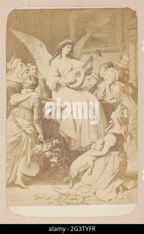 Produzione fotografica (presumibilmente) di una stampa su opera di W. von Kaulbach: Mignon (Wilhelm Meister); Mignon (Wilhelm Meister) W. von Kaulbach. Parte dell'album fotografico con 16 Cartes-De-Visite di figure femminili dell'opera di J.W. Di Goethe. Foto Stock