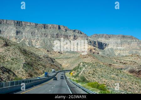 Le creste della montagna nel Parco Nazionale di Zion, Utah Foto Stock