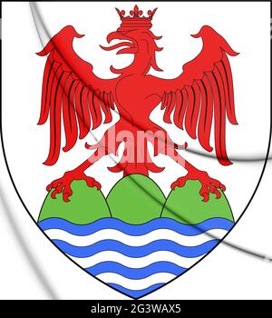 3D Nice Coat of Arms, Francia. Illustrazione 3D. Foto Stock