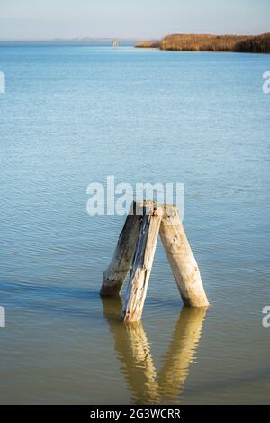 Inverno sul lago Neusiedlersee in Burgenland Foto Stock