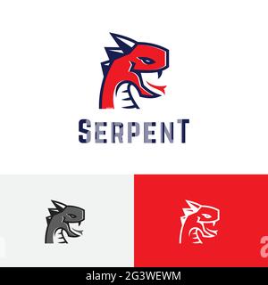 Logo animale velenoso del mostro del serpente serpente spinoso serpente serpente Illustrazione Vettoriale