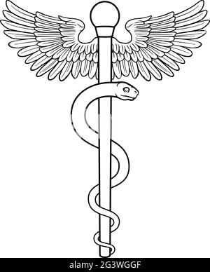 Rod of Asclepius medico simbolo Illustrazione Vettoriale