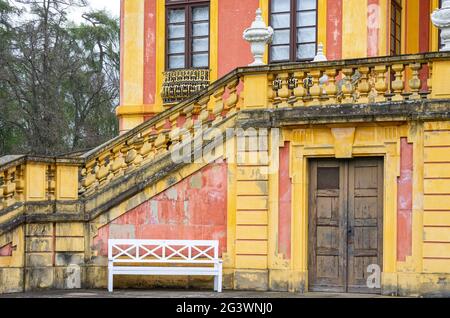 Dettagli del Palazzo preferito (Schloss Favorite), Ludwigsburg, Baden-Württemberg, Germania. Foto Stock