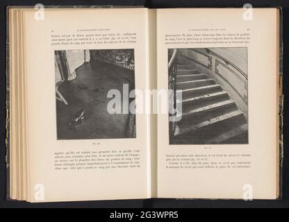 Mettere l'offesa con schizzi di sangue su una scala. . Foto Stock