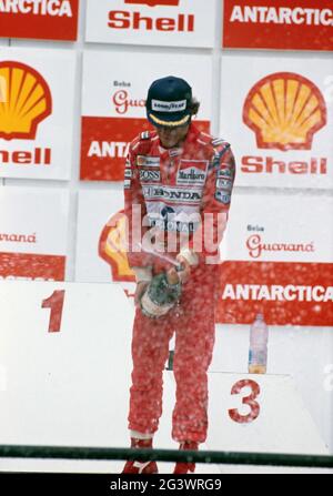 Ayrton Senna. 1991 Gran Premio del Brasile Foto Stock