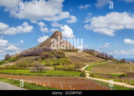 Roccia di Solutre, Francia Foto Stock