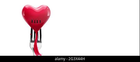 San Valentino cuore a forma di cena o concetto di salute nutrizione. Foto Stock