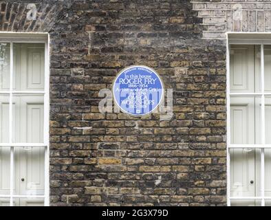 Roger Fry Blue Plaque, Londra Foto Stock