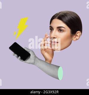 Mani estetiche su sfondo luminoso, opere d'arte. Concetto di relazione umana, comunità, unità, simbolismo, surrealismo. Foto Stock