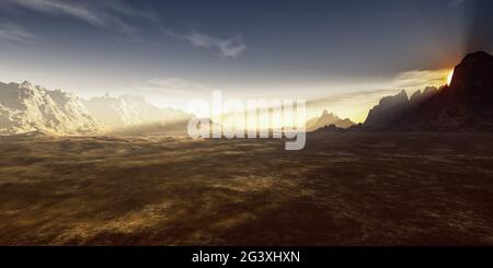 Deserto tramonto paesaggio sfondo Foto Stock