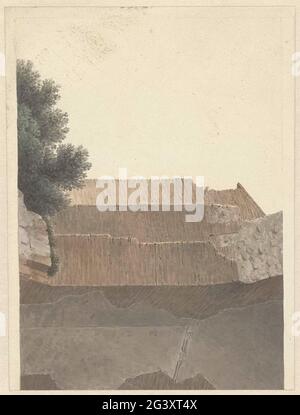 Parte della volta del Tempio di Minerva Medica a Roma. Questi due frammenti, che mostrano una sezione della volta del Tempio di Minerva Medica, si abbinano con il frammento (adiacente) che presenta in lontananza la basilica di San Giovanni in Laterano. Insieme le tre parti ancora non formano un'immagine completa. Manca una quarta parte, che passò attraverso i saleromi nel 2002. Foto Stock