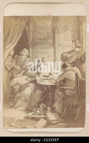 Produzione fotografica (presumibilmente) DI una Stampa a opera di W. von Kaulbach: Adelheid (Goetz von Berilingen); Adelheid (Goetz von Berilingen) W. von Kaulbach. Parte dell'album fotografico con 16 Cartes DE-Visite di figure femminili dall'opera di J.WT da Goethe. Foto Stock