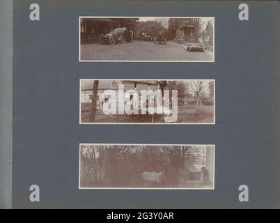 Picnic in un frutteto in Francia. Parte dell'album fotografico di un Esercito nel sud-ovest della Francia nel 1902. Foto Stock