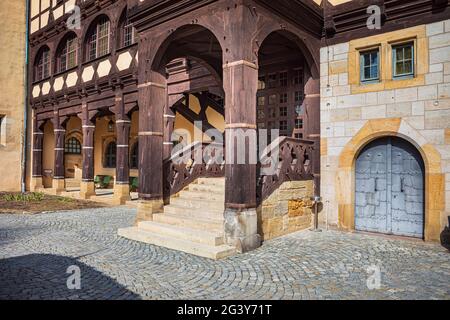 Cortile interno di veste Coburg, Coburg, alta Franconia, Baviera, Germania Foto Stock