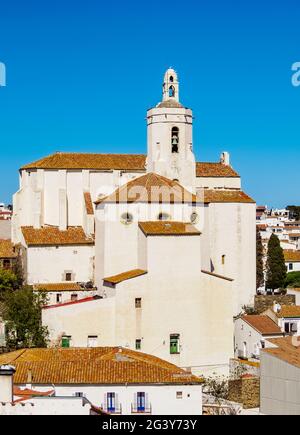 Chiesa di Santa Maria, Cadaques, Penisola di Cap de Creus, Catalogna, Spagna Foto Stock