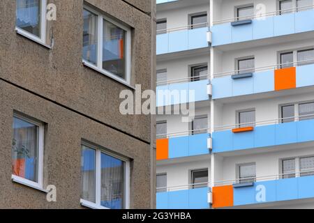 Alloggi sociali non rinnovati e ristrutturati Foto Stock