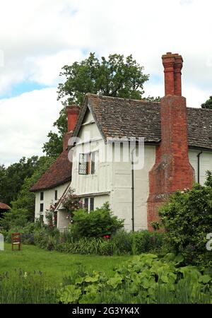 Lower Brockhampton Manor House, Bringsty vicino a Bromyard, Herefordshire, Regno Unito. Foto Stock