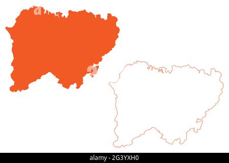 Provincia di Salamanca (Regno di Spagna, Comunità Autonoma Castiglia e Leon) mappa vettoriale illustrazione, abbozzare mappa Salamanca Illustrazione Vettoriale