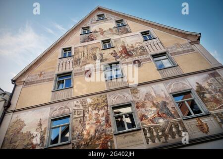 Dipinto storico in casa a Riedlingen, quartiere Biberach, Baden-Württemberg, Danubio, Germania Foto Stock