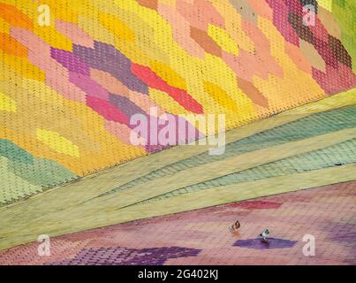 Mercat de Santa Caterina Roof, mercato del cibo fresco, vista dettagliata, Barcellona, Catalogna, Spagna Foto Stock