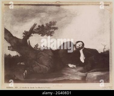 Produzione fotografica di un dipinto di Jusepe Ribera, che rappresenta il sogno di Giacobbe; Ribera.- l'Échelle de Jacob. (Au Musée du Prado) .. Parte di album di viaggio con foto di siti in Spagna e Marocco. Foto Stock
